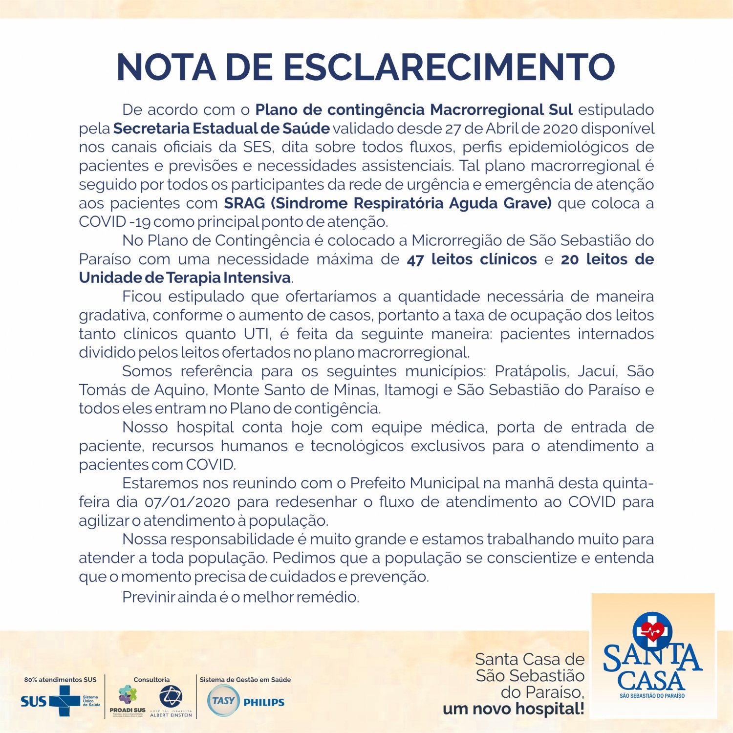 NOTA DE ESCLARECIMENTO